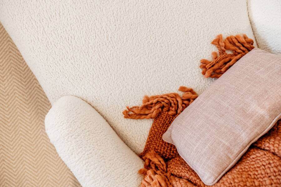 Cozy chair with lots of texture 