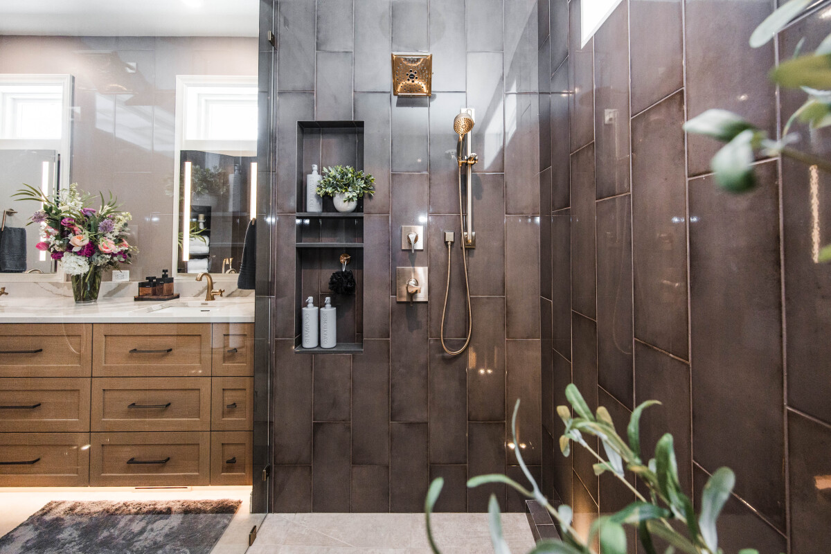 Primary Suite Walk In Shower with rain showerhead